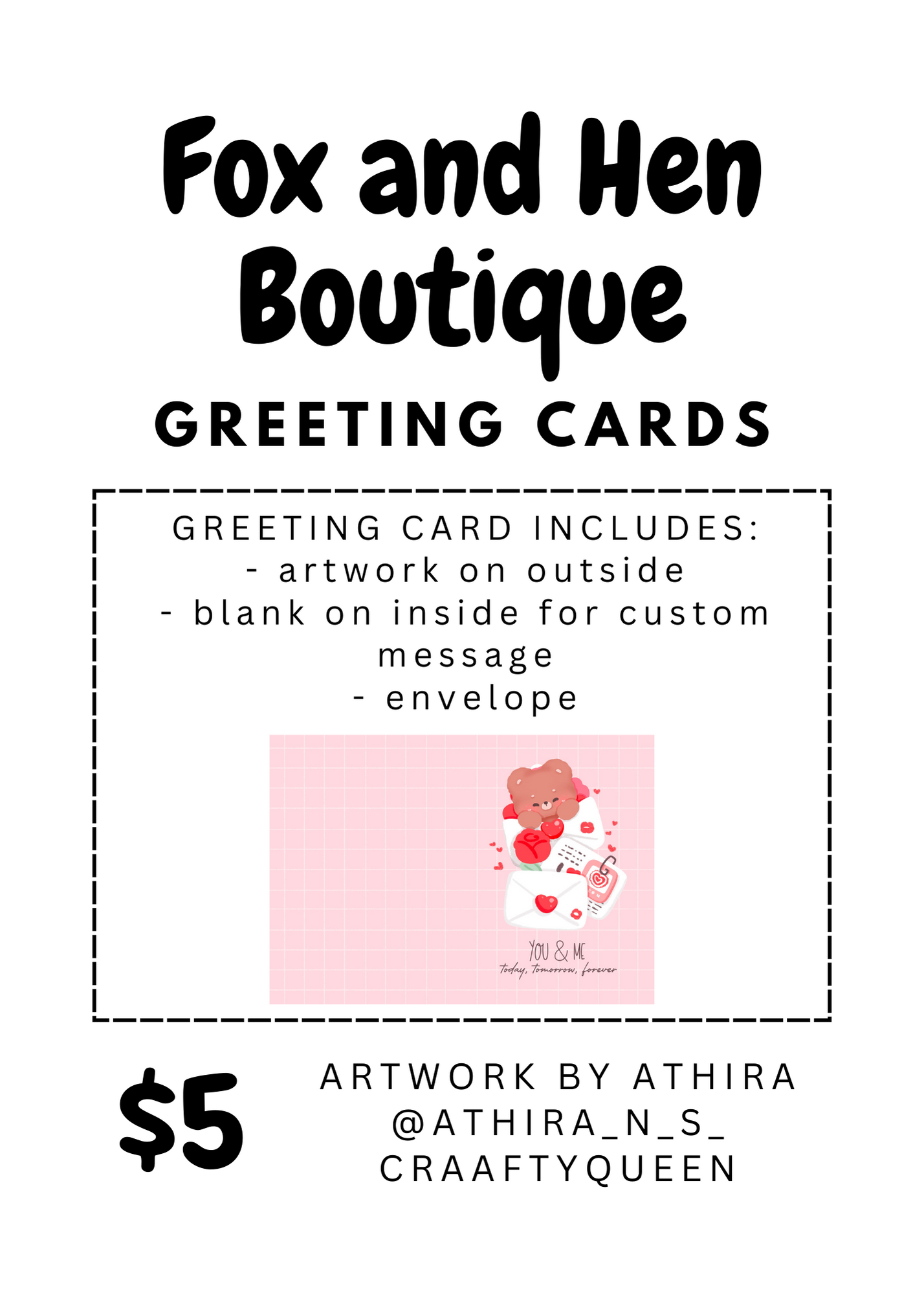 You and Me Greeting Card