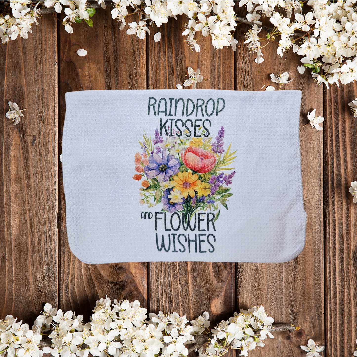 Hello Spring Flowers Kitchen Towel