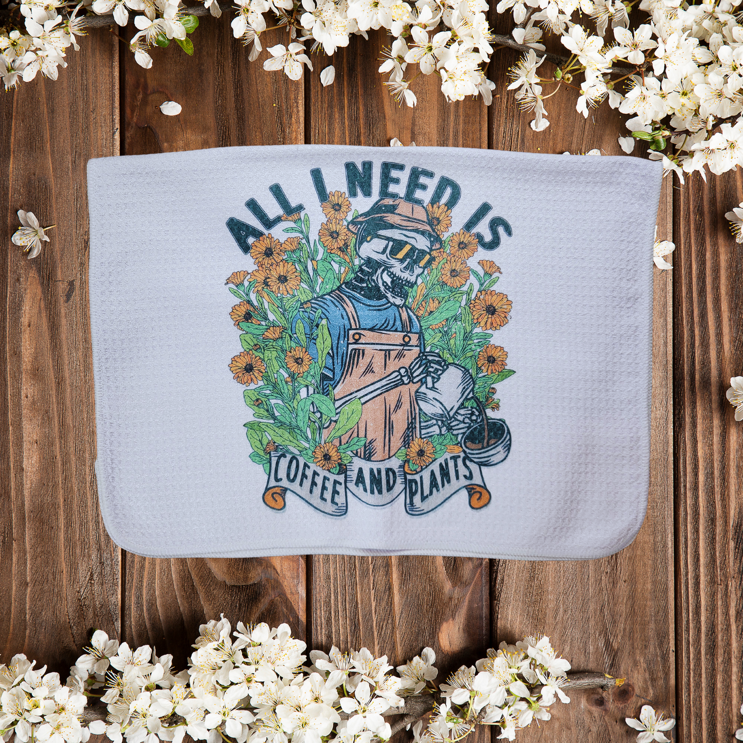 Coffee and Plants Kitchen Towel