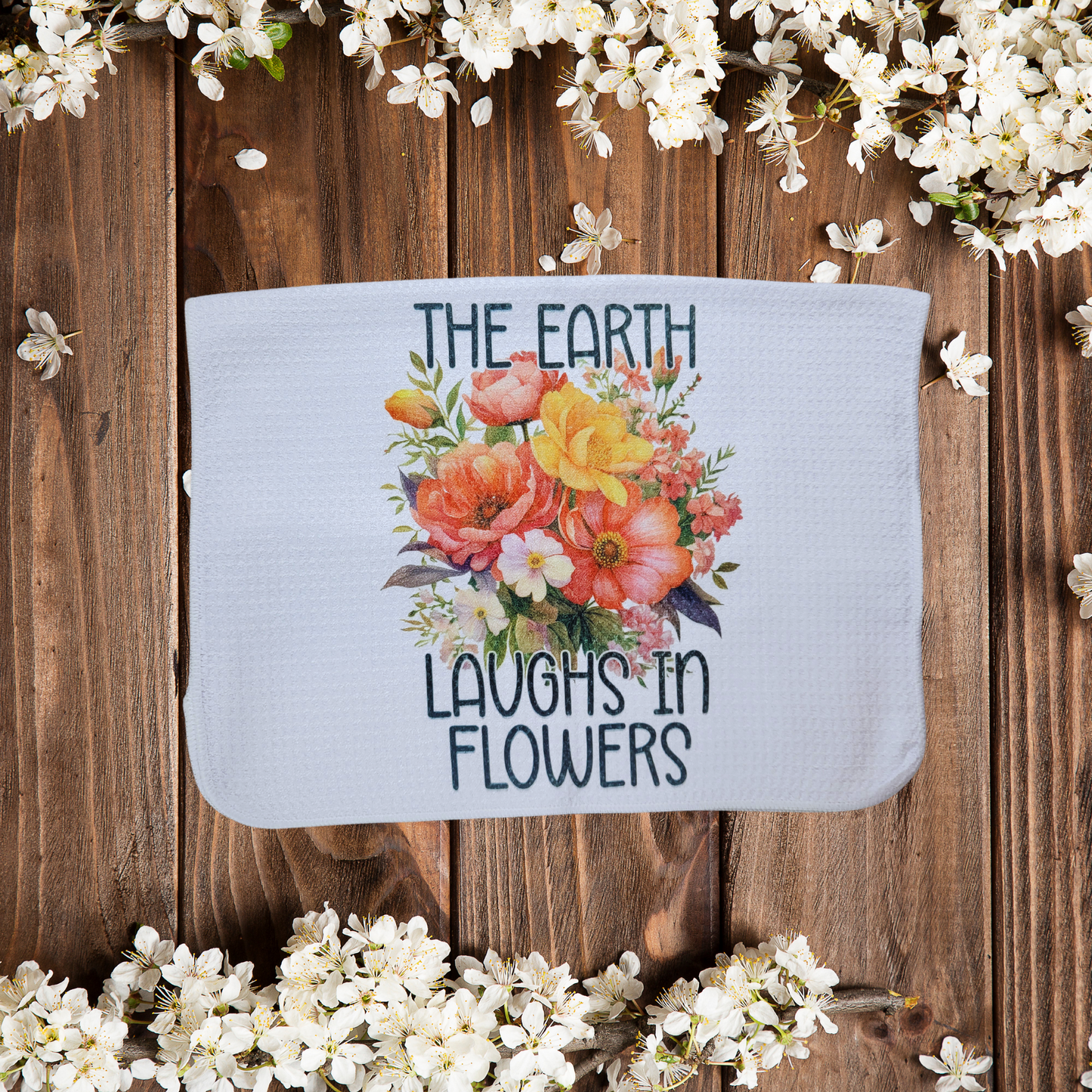 Hello Spring Flowers Kitchen Towel