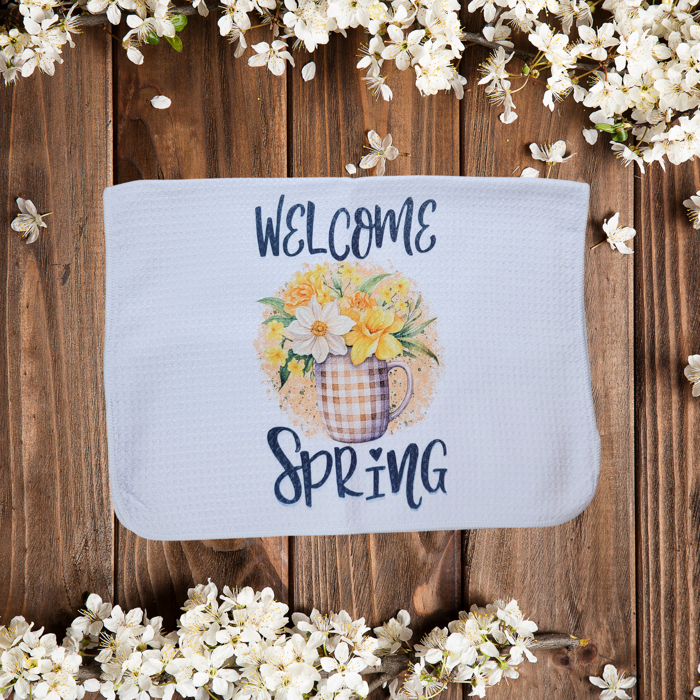 Hello Spring Cup Kitchen Towel