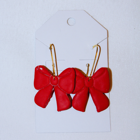 Red Bows Earring