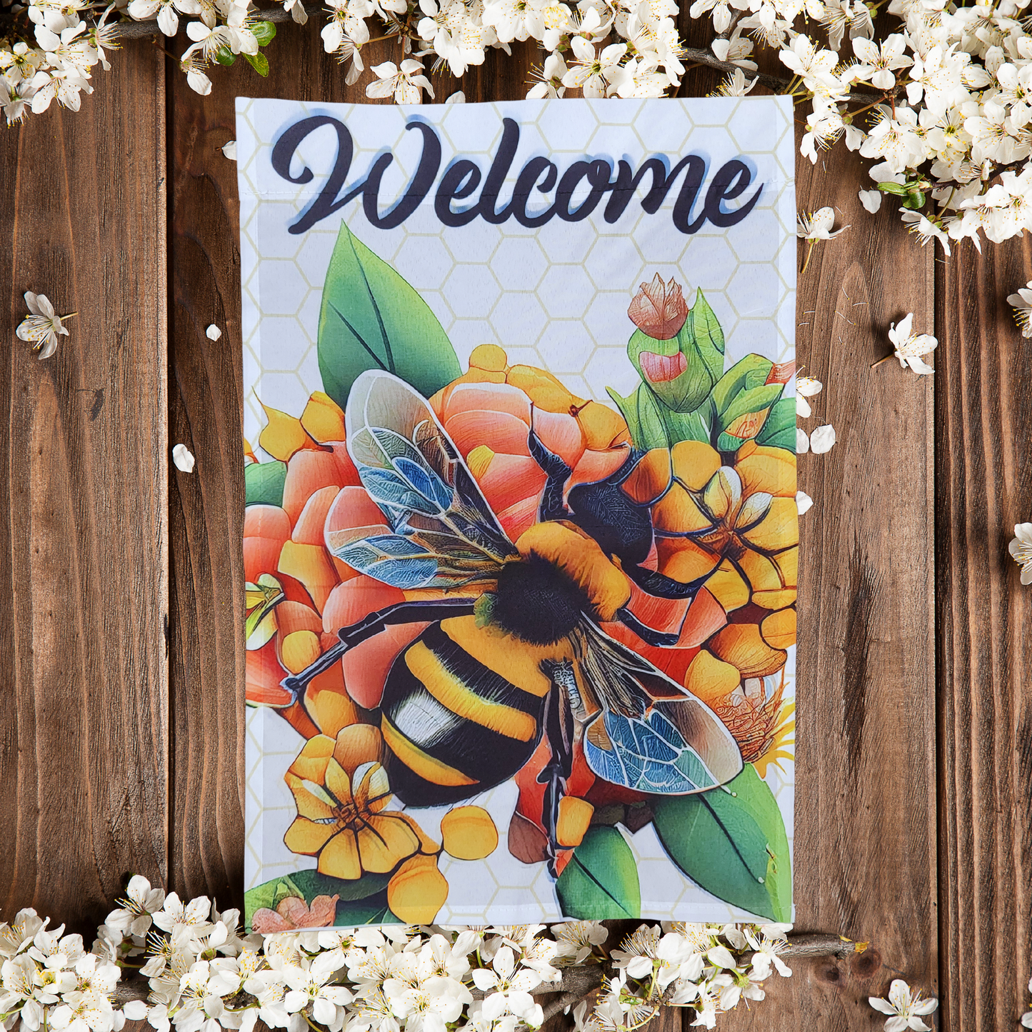 Welcome Bee Garden Flag