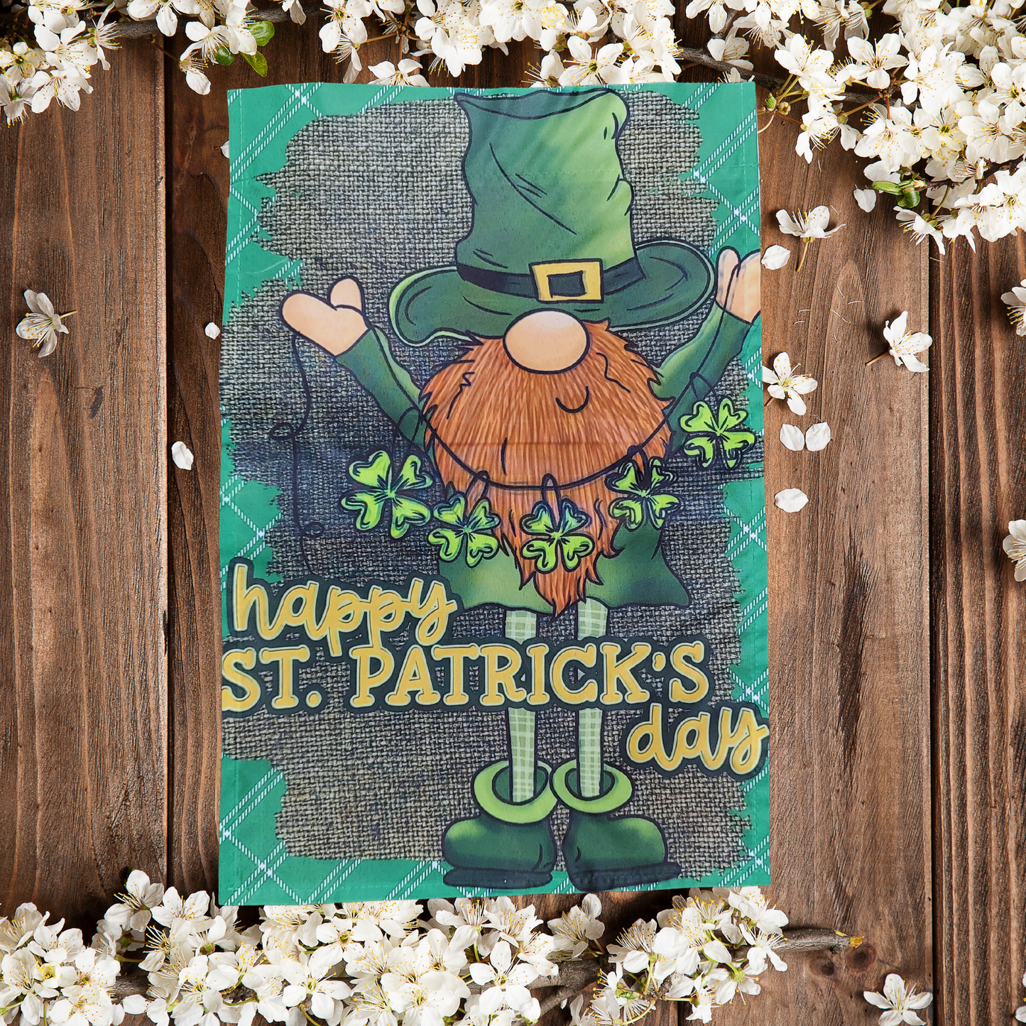 St. Patrick's Gnome Garden Flag