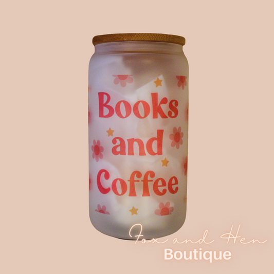 Books and Coffee Glass Can