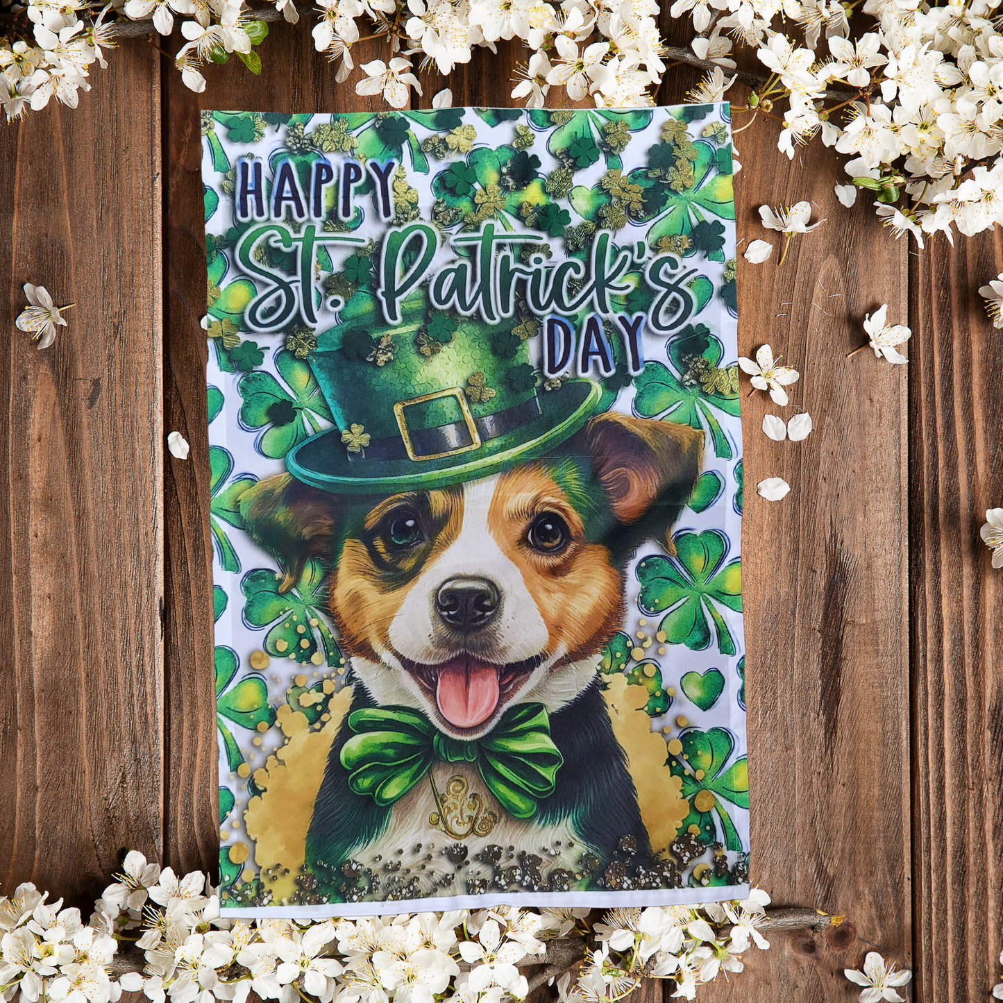 Puppers St. Patrick's Day Garden Flag