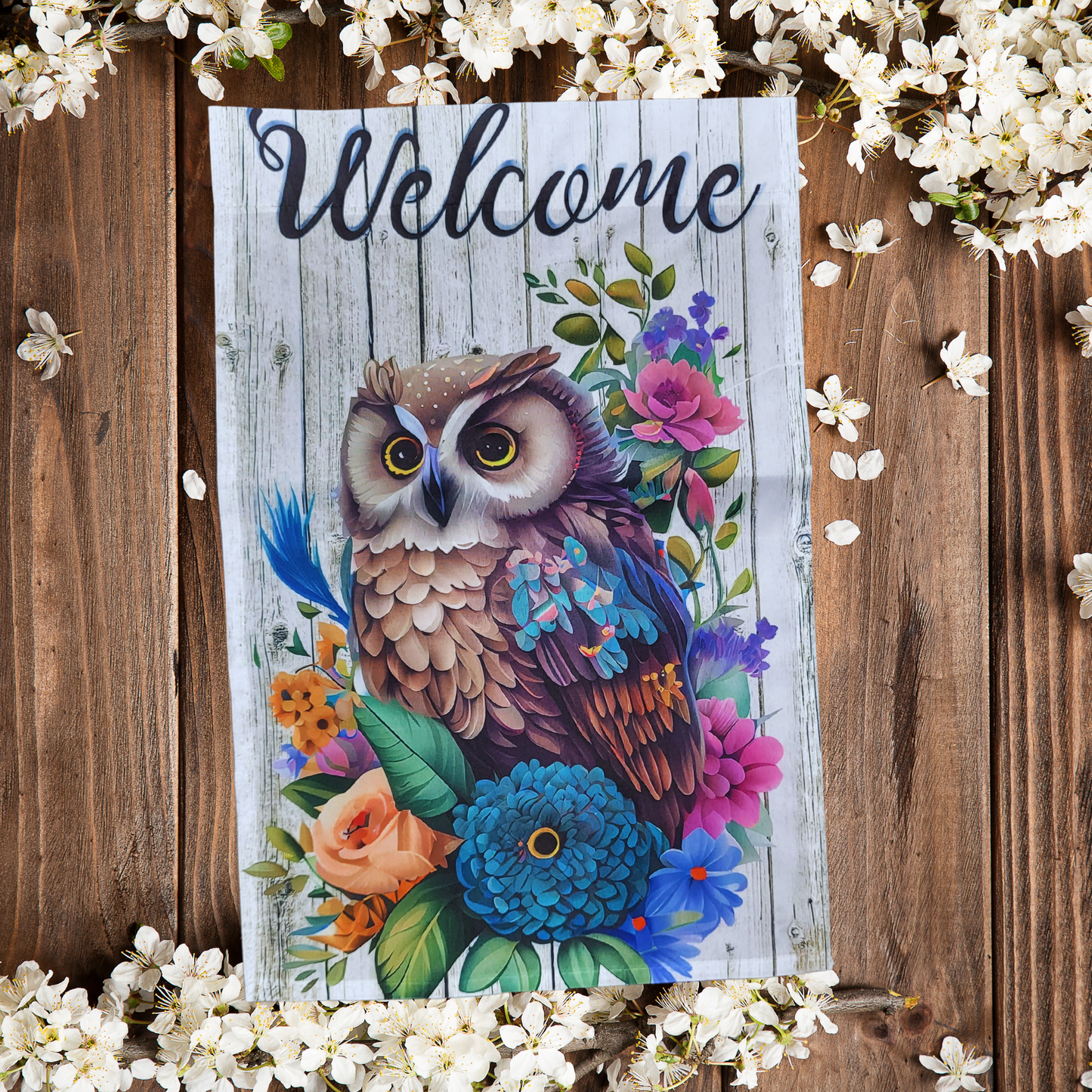 Spring Owl Garden Flag