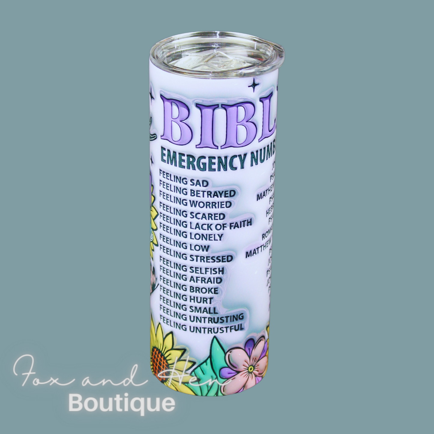 Bible Emergency Numbers Tumbler