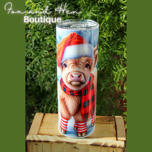 Highland Cow Christmas Tumbler