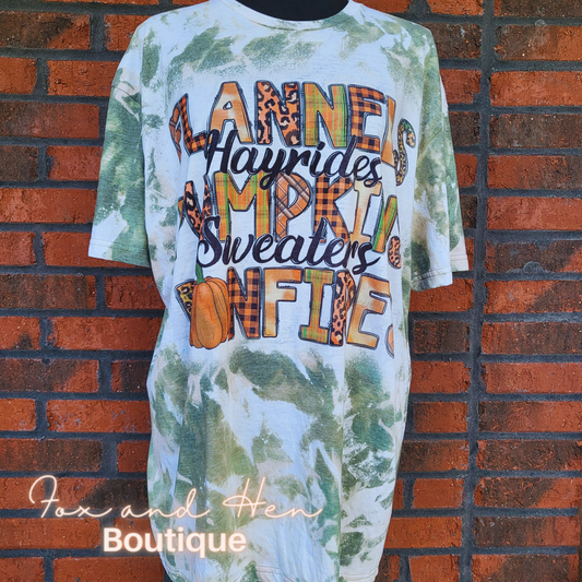 Flannels, Pumpkins, and Bonfires Graphic Tee