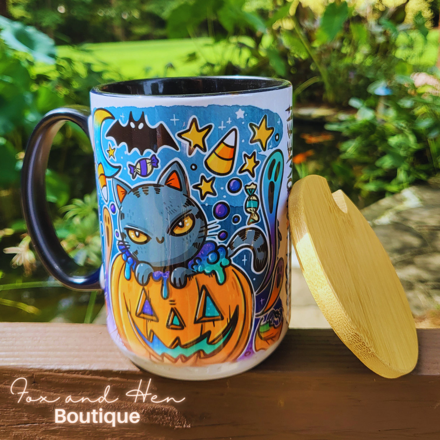 Cartoon Halloween Cat Mug