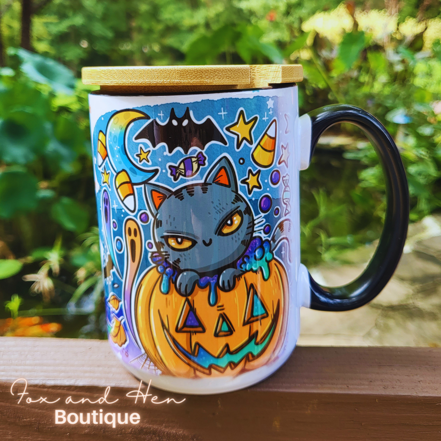 Cartoon Halloween Cat Mug