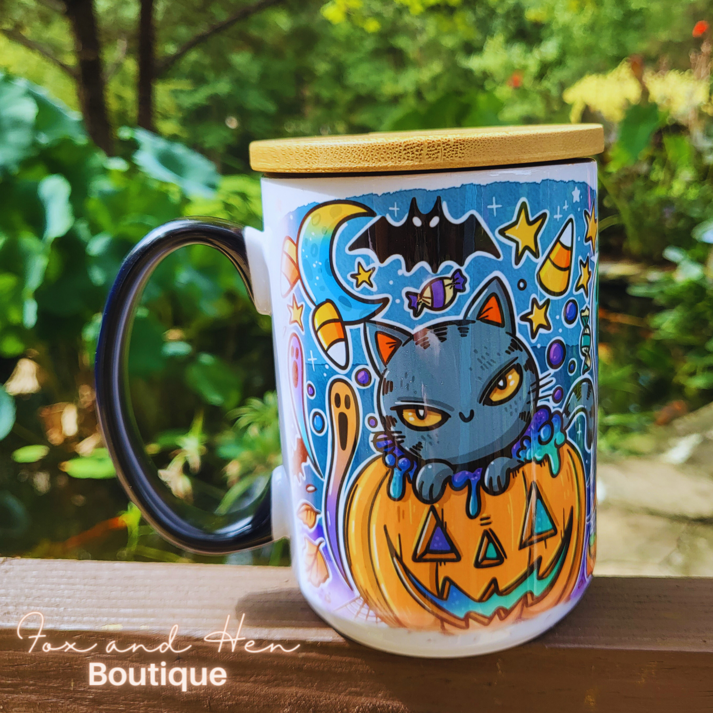 Cartoon Halloween Cat Mug