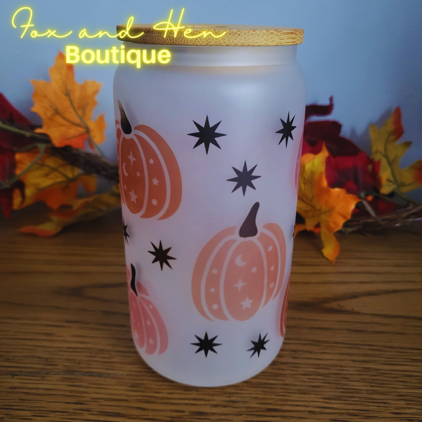 Celestial Pumpkin Glass Can