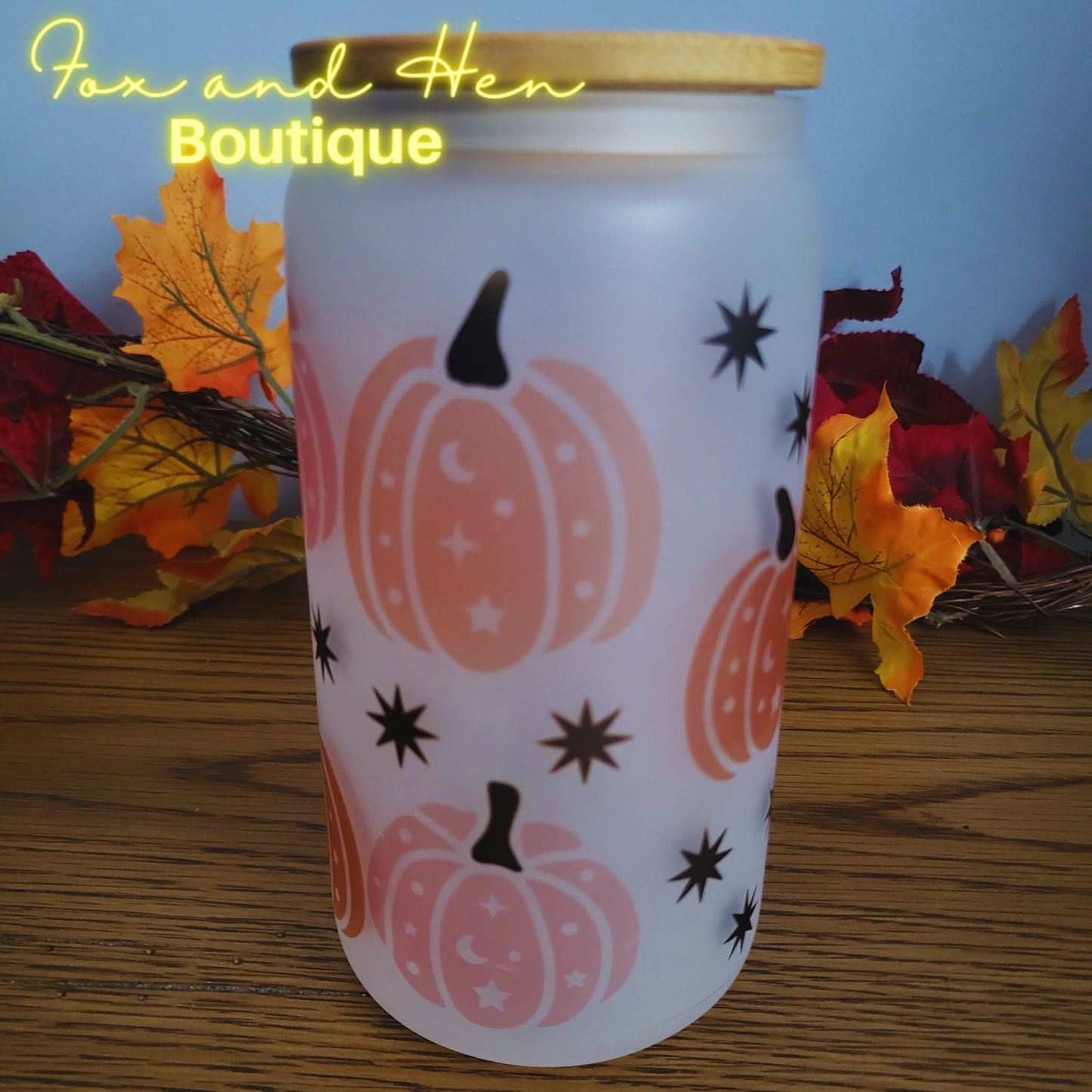 Celestial Pumpkin Glass Can