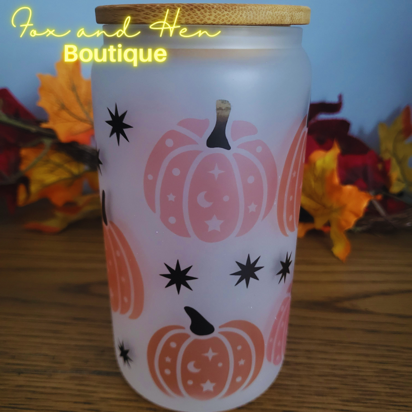 Celestial Pumpkin Glass Can