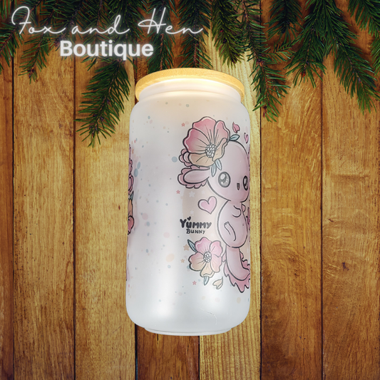 Axolotl Love Glass Can