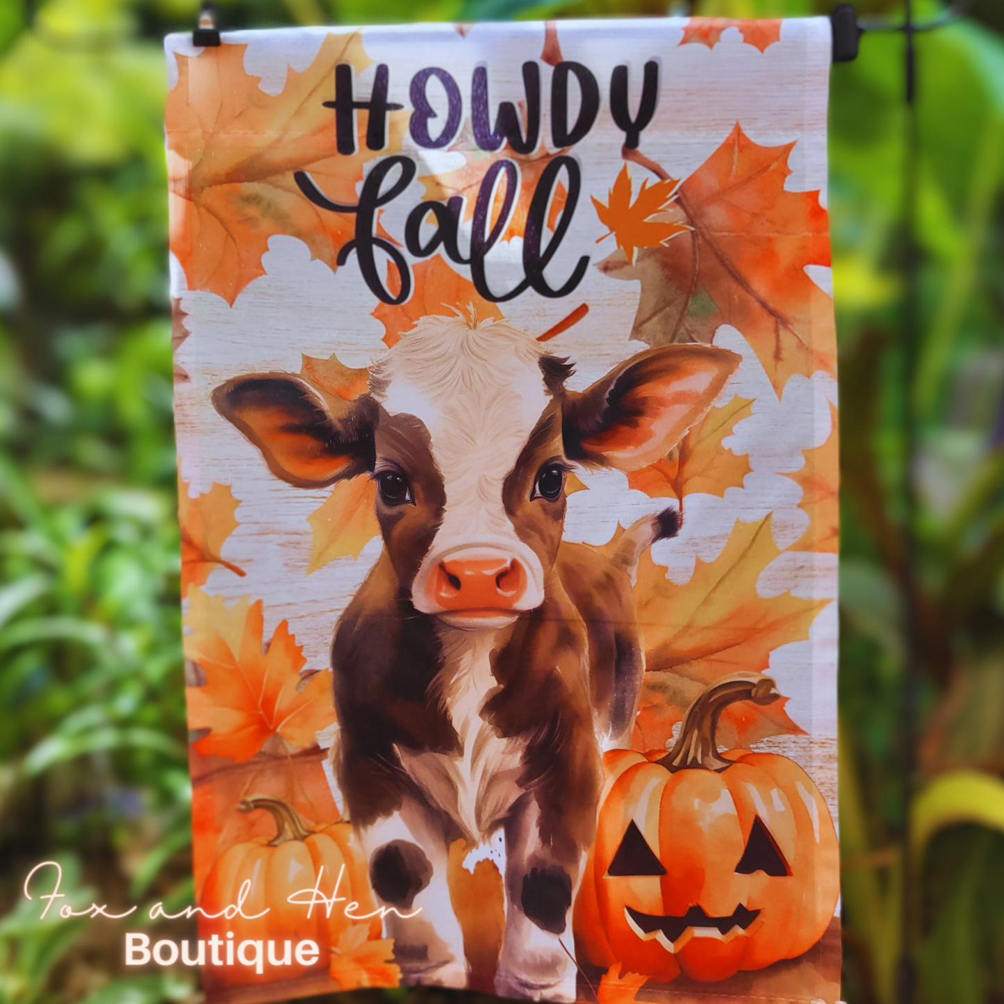 Fall Calf Garden Flag