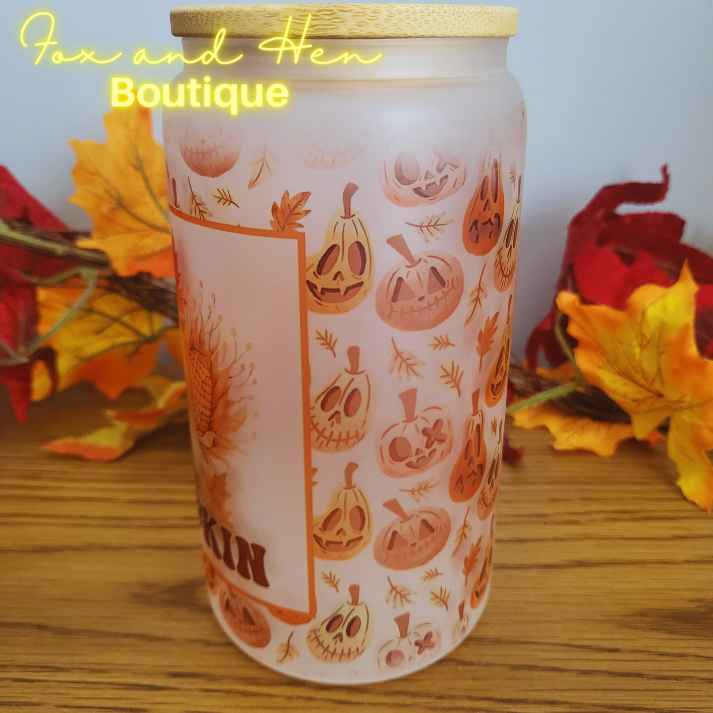 Hey Pumpkin Glass Can