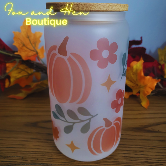 Pumpkin Cutie Glass Can