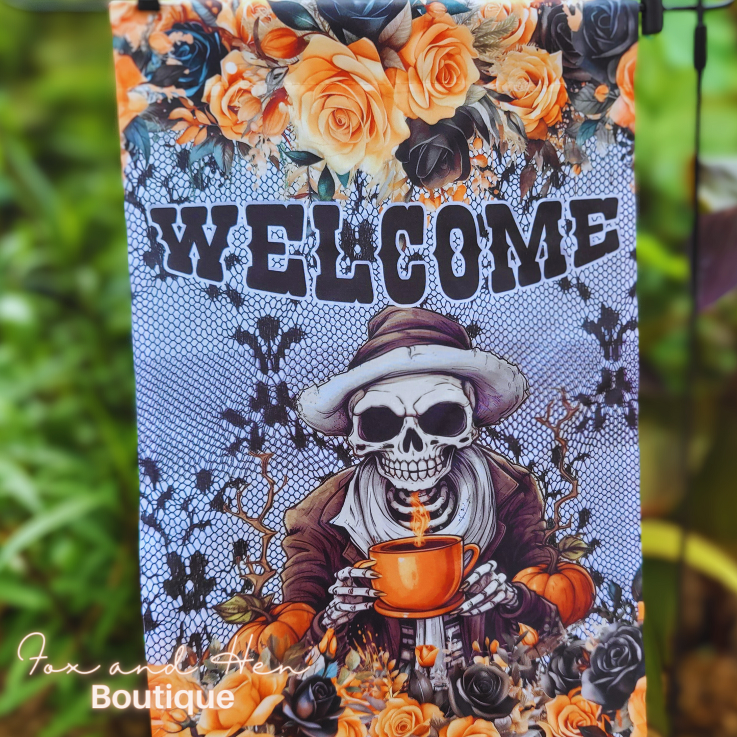 Spooky Tea Time Garden Flag