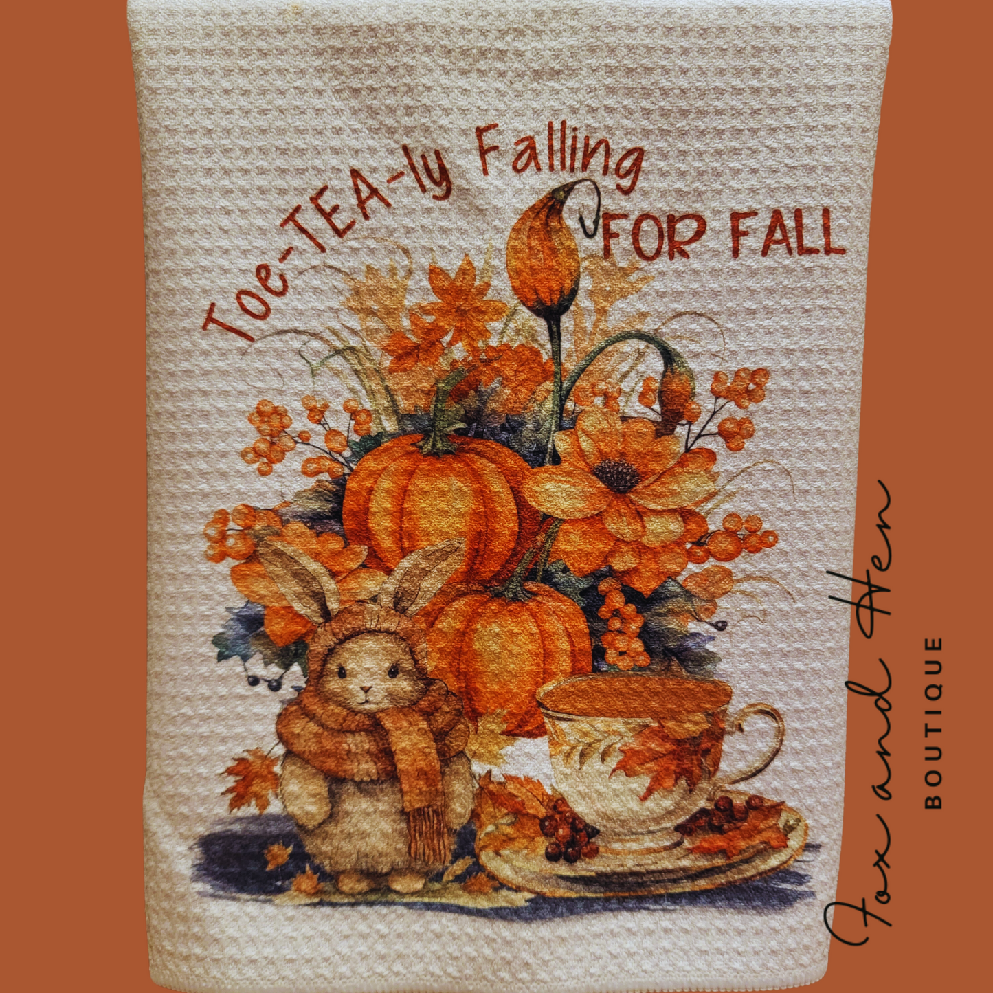 Toe-tea-ly Falling for Fall Kitchen Towel