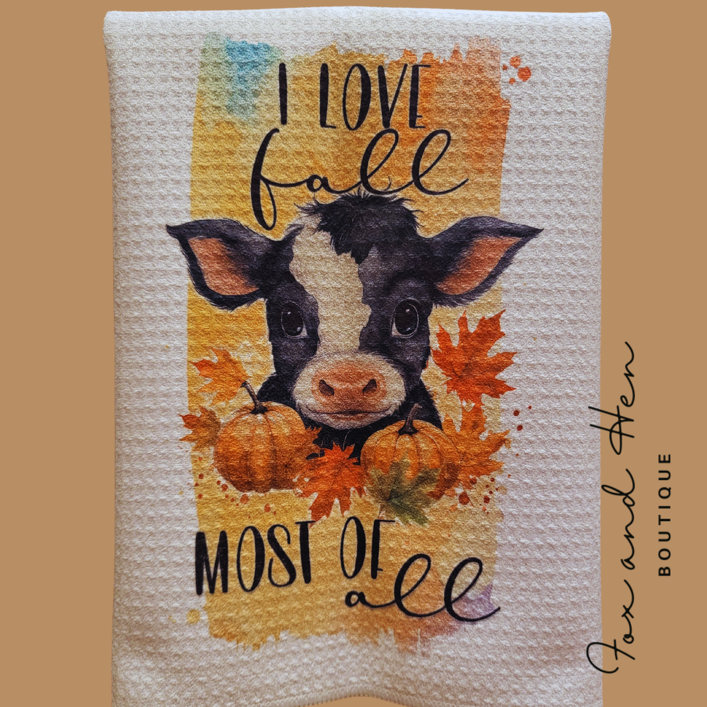 Love Fall Most of All Kitchen Towel